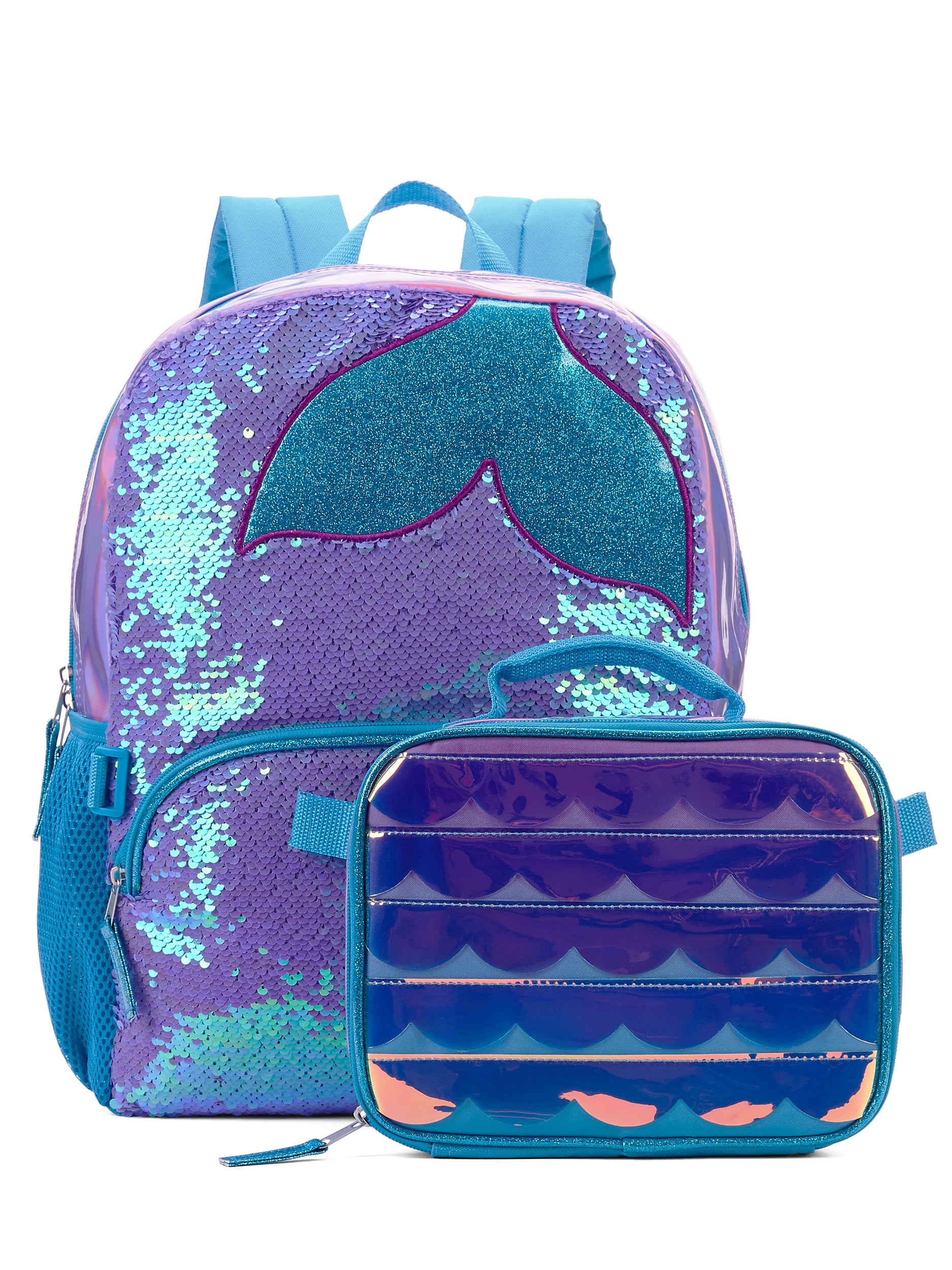 SIWA MARY School Backpack Students Magic Fantasy Mermaid Marine World Animal Lightweight with Lunch Bag for Girls and Boys