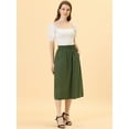 thumbnail image 2 of DARING DIVA Women's Cotton A-Line Midi Skirt with Pockets XL Army Green, 2 of 6
