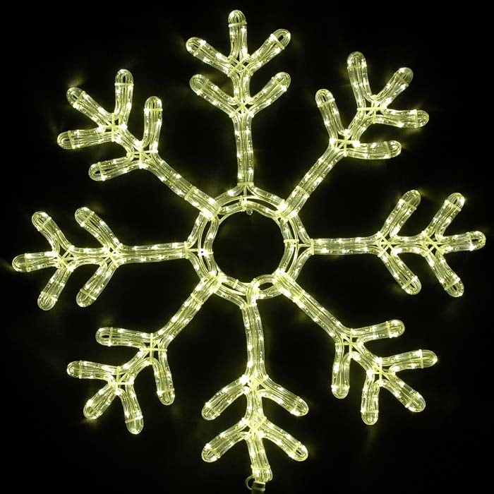 24" Warm White LED Rope-Lit Snowflake Window Wall Yard Winter Decor 