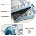 thumbnail image 6 of Area Rug for Living Room, Coastal Octopus Non-Slip Indoor Large Carpet for Bedroom/Dining Room, Nautical Starfish Shell Jellyfish Anchor Washable Low-Profile Rectangle Floor Runner Rugs - 5 x 8 Ft, 6 of 7