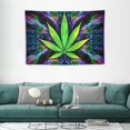 thumbnail image 2 of PRATYUS  Wall Hanging Marijuana Weed Leaf Green Wall Tapestry with Art Nature Home Decorations for Living Room Bedroom Dorm Décor (60x40 Inch) 60x40in, 2 of 7