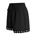 thumbnail image 4 of larppty Womens Shorts Summer Casual Loose Elastic Waist Drawstring Lace Boho Beach Cover Up Shorts（Black， S）, 4 of 8