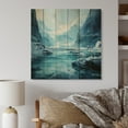 thumbnail image 2 of Designart "Blue Glacier Glacial Majesty painting" Landscapes Print on Natural Pine Wood, 2 of 5
