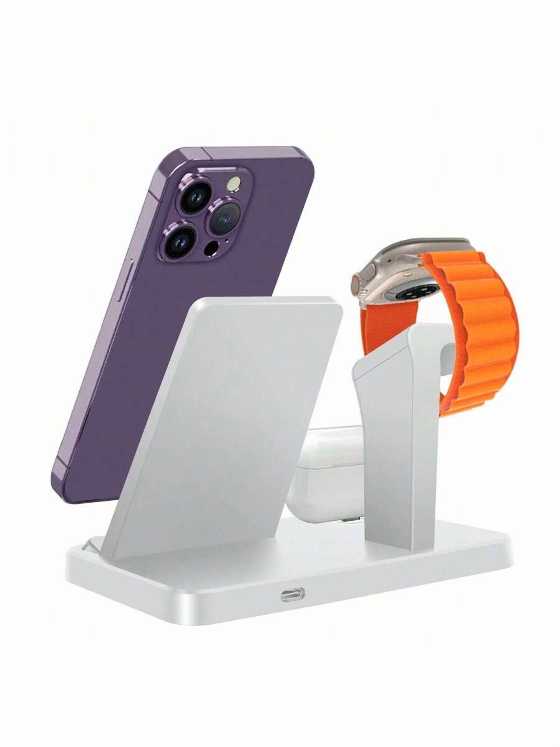 3 in 1 Wireless Charger Stand for iPhone 14-6, Apple Watch Ultra/SE/10-2, AirPods 4/3