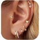 thumbnail image 1 of Chenchen Small Gold Hoop Earrings for Women Dainty Gold Earrings, 14K Gold Plated Hypoallergenic Stud Earrings Set Cartilage Earrings for Multiple Piercing for Women, 1 of 1