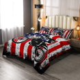 thumbnail image 2 of Dirt Bike Comforter Set King Motocross Comforter Retro American Flag Bedding, 2 of 5