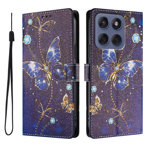 FOXDOCK Funda Tipo Cartera para Motorola Edge 70 con Soporte y Correa – Diseño de Patrones Lindos