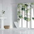 thumbnail image 3 of Shower Curtain Set with Snap-in,Watercolor Leaves on the Top (4) Shower Curtains Reusable Shower Liner,Aesthetic Neutral Polyester Bathroom Curtain,72x72Inch, 3 of 4