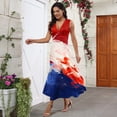 thumbnail image 5 of Women's Flowy Long Sundress Sleeveless V-Neck Design with Patriotic Print, Casual Beach Dress for Summer Holidays,Royal Blue S, 5 of 5