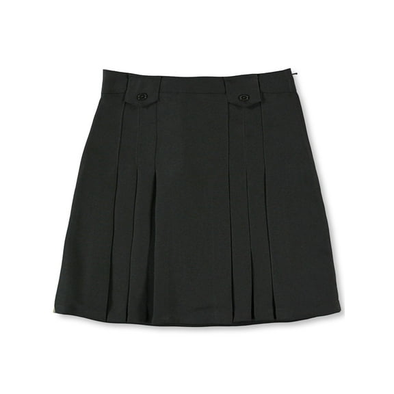 French Toast Big Girls' Pleat and Tab Skirt (Sizes 7 - 20) - black, 20 (Big Girls)