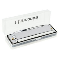 10 Holes Key of C Blues Harmonica for Beginner Students Stainless Steel Blues Harp Mouth Organ with Case