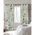 thumbnail image 3 of Spring Botanical Green Blackout Curtains, Light Blocking Print Window Curtains, Summer Leaf Watercolor Thermal Insulated Window Drapes for Living Room Kitchen Cafe 2 Panels, 55"W x 39"L, 3 of 9
