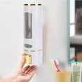 thumbnail image 4 of ABCISI 15oz Wall Mount Soap Dispenser - Manual Hand Shampoo and Shower Gel Dispenser for Bathroom and Kitchen - Lotion Container - Convenient and Stylish  (White Shell, Golden Press), 4 of 17