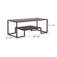 thumbnail image 5 of Coffee Table with 1 Open Shelf and Tubular Frame Oak Brown - Saltoro Sherpi, 5 of 5