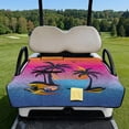thumbnail image 2 of COEQINE Quilted Golf Cart Seat Blanket Cover, Includes Handle for Carrying When Folded, Universal Fit for EZGO Yamaha Club Car 2-Seaters, 4-Pocket Design, Tropical Palm Gradient Golf Ball, 2 of 8