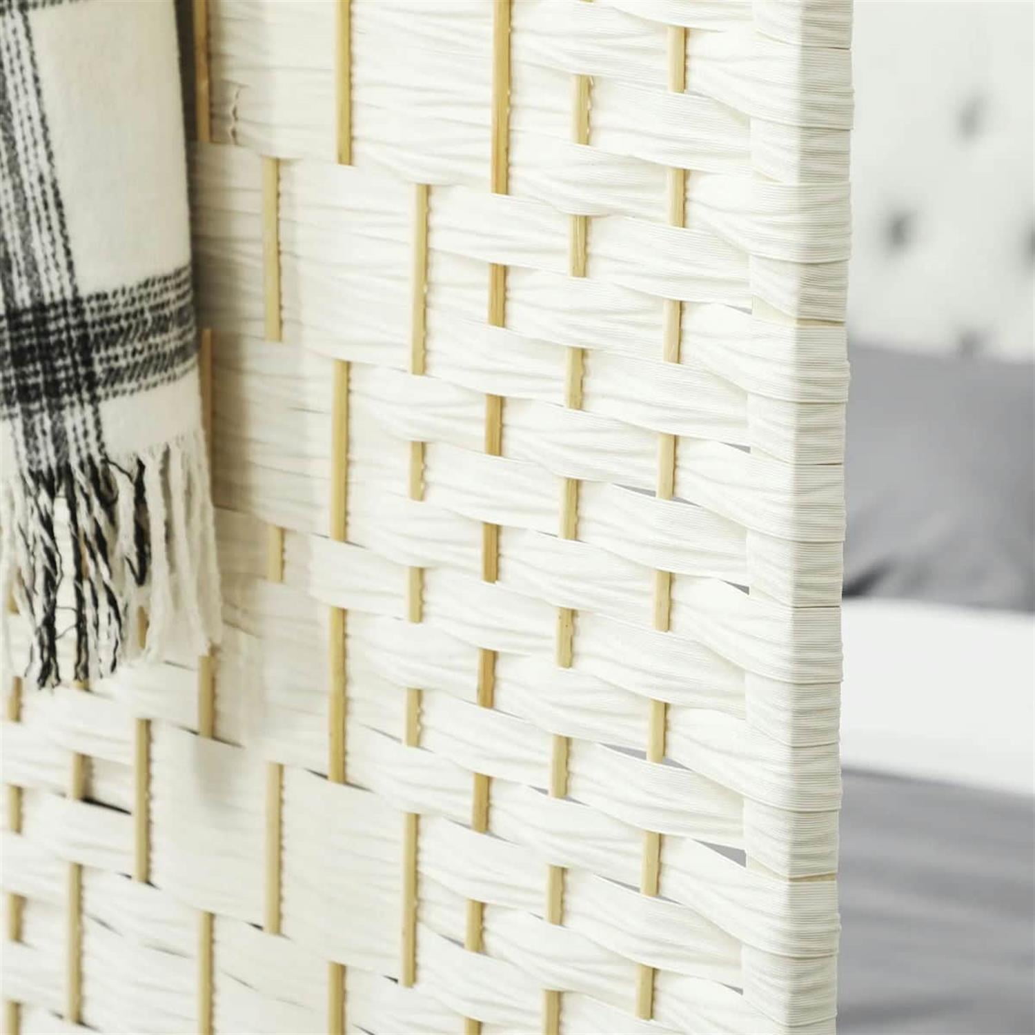 Demi Bonn 3-Panel 6' Tall Freestanding Privacy Screen for Home Office Divider, Space-Saving Partition, White