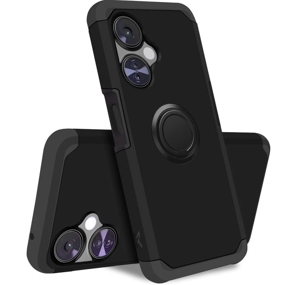 For OnePlus Nord N30 5G Kickstand Hybrid with Built-in 360° Rotate Ring Stand Magnetic TPU Slim Fit Shockproof Cover ,Xpm Phone Case [ Black ]