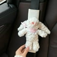 thumbnail image 5 of Car Seat Belt Cover Pad | Faux Sheepskin Wool | Soft Winter Cushion Strap Protector | Cute Kawaii Bunny Design | For Vehicle & Bag Straps | 21x5cm | 1 Piece, 5 of 7