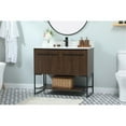 thumbnail image 2 of 40 inch single bathroom vanity in walnut with backsplash, 2 of 8
