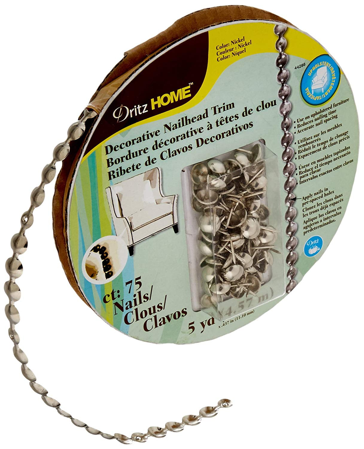 Antique Gold Dritz 44288 Upholstery Nailhead Trim 5-Yard