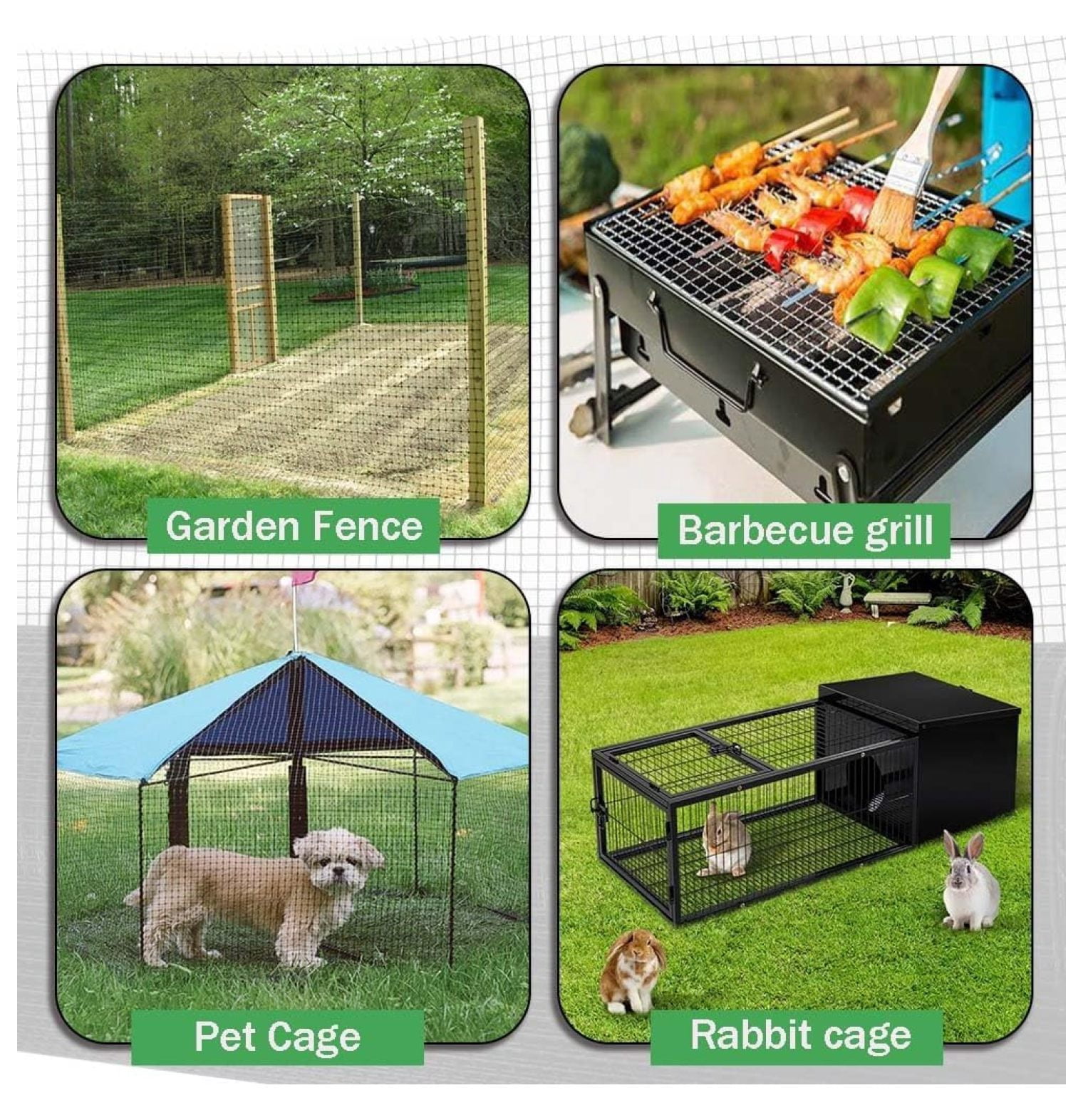 1 in Hardware Cloth, 24 in x 50 ft Chicken Wire Fence, Chicken Wire Mesh Roll for Rabbit Cages, Chicken Coop Fences and Poultry Enclosures(16 Gauge, Black)