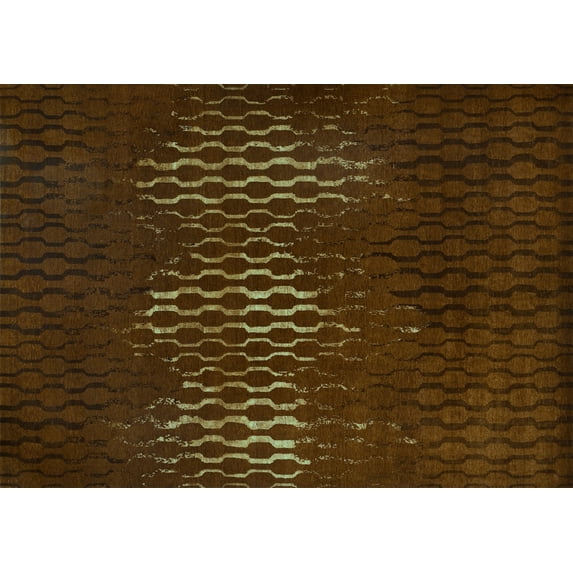 Ahgly Company Machine Washable Indoor Rectangle Oriental Turquoise Blue Industrial Area Rugs, 2' x 5'