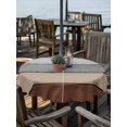 thumbnail image 6 of Outdoor Tablecloth with Umbrella Hole, Brown Grey Spillproof Waterproof Outdoor Table Cover, Vintage Stripe Farmhouse Wood Grain Ombre Patio Tablecloths for Party/Garden/Picnic, Round 54 inch, 6 of 9