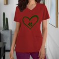 thumbnail image 2 of BiZtdJrK 2025 Happy St. Patrick's Day Scrub Tops for Women Fashion Shamrock Graphic Tees Shirts Short Sleeve Nurse Uniform Tshirts with Pocket Red L Today Prime Sales, 2 of 7