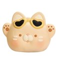 thumbnail image 1 of Funda de caja de pañuelos de cerámica con bonita cara de gato y gafas de sol en forma de corazón, 1 of 2