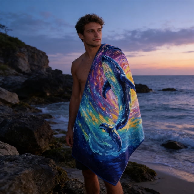 Amzcrzy Polyester Ocean Elements Beach Towel Oceans-Themed Beach Towel Starfishs Seashells and Sea Turtle Fast-Drying Absorbent Bath Towel Microfiber Beach Towel Non-Functional Blankets