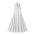 thumbnail image 4 of Asgosdo Women Summer Dresses Halter Sleeveless Solid Color Slim Fit Flowy Trendy Vacation Maxi Dress, 4 of 5