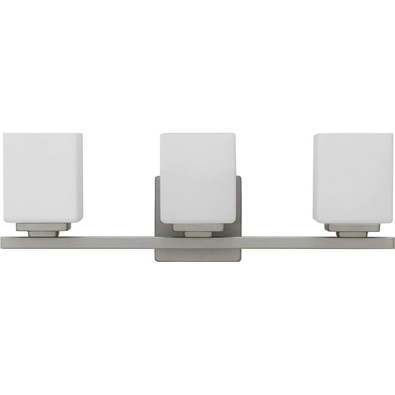 Yosemite Home Decor Jordan 3-Light Metal and Glass Vanity Light in Satin Nickel