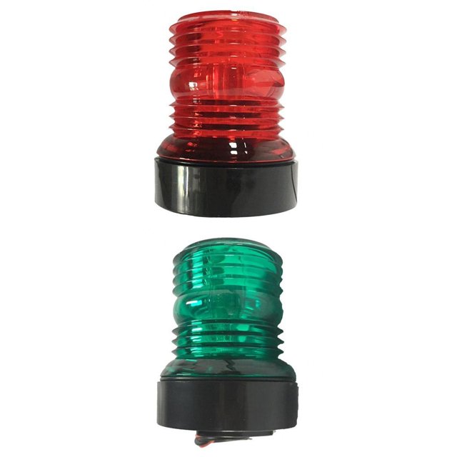 2pcs Barco Todo Alrededor de Luz de Navegación LED Roja 12V 360 Grados Sunnimix para Yate Marino