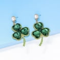 thumbnail image 4 of Fiaya Women Glitter Statement Shamrock Earrings, Vintage Fancy Cluster Crystal Drop Dangle Earrings, Fashion Jewelry Gift for Women (Army Green), 4 of 8