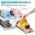 thumbnail image 6 of Sindcom 2 Pack Hat Organizer for Baseball Caps, Clear Hat Holder Box with Drawer, Large Hat Storage with Sliding Tray, Stackable Rack Display Case with Magnetic Door, Each Holds 12 Hats, 6 of 9