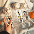 thumbnail image 3 of 400-600ML Disney Mickey Mouse Straw Plastic Water Bottle Large Capacity Portable Transparent Kids Drinking Water Cup Donald Duck, 3 of 5