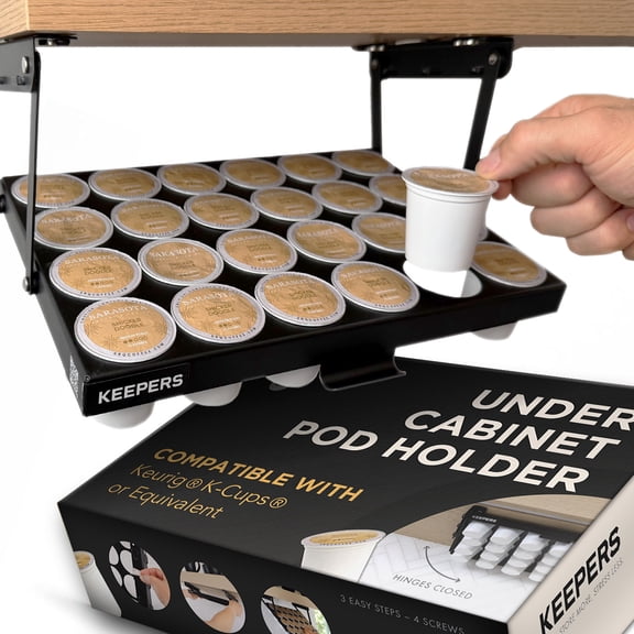 Coffee Keepers -  Under Cabinet 24 qty Coffee Pod storage holder - Black