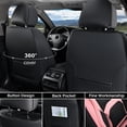 thumbnail image 5 of Coverado Car Seat Covers Full Set, Premium Leather Seat Protectors with Lumbar Support, Waterproof Auto Cushions Universal Fit for Most Cars, Black & Pink, 5 of 9