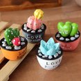 thumbnail image 3 of 4 Pcs Ornement en Résine Assortiment Simulation Plante en Pot Artisanat Miniature Ornement, 3 of 10