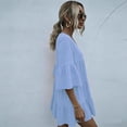 thumbnail image 2 of YuXingFu Mother Of The Bride Dresses Mid-Length Plus Size Womens Dress Long Sleeve Solid Color Casual Summer Light Blue M, 2 of 5