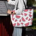 thumbnail image 4 of Wukai Watermelon Print Zipper Bag,large Beach Tote Bag,Waterproof Sandproof Bag,Grocery and Picnic Tote Travel Bag, 4 of 5