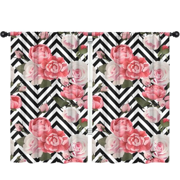 Blackout Kids Curtains,Pioneer Flower Floral Print Pattern Childrens Insulated Curtains Set Of 2,Bedroom Essentials,Toddler Room Decor 52"x84"