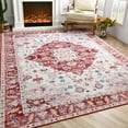 thumbnail image 3 of Softlife Ultra-Thin Chenille Vintage Area Rug Non Slip Washable Oriental Tribal Antique Carpet Home Decor Boho Style,5'x8',Red, 3 of 8