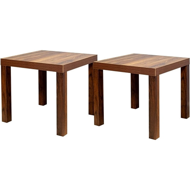 Tabaray Side Tables Set of 2, Modern Square Cheap Side Table 20", Brown