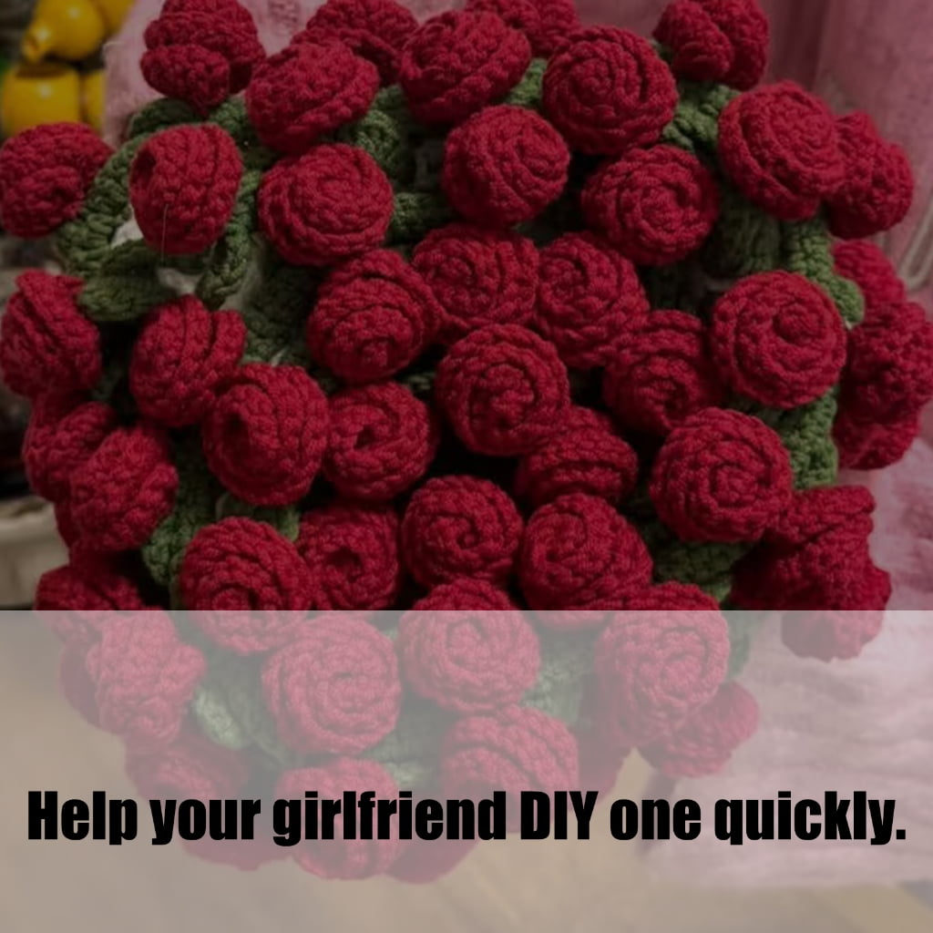 Crochet Flower Blanket Set with Crochet Hook Yarns Needle Step-by-Step Instruction and Knitting Accessories for Beginner