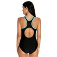 thumbnail image 2 of Women's One Piece Athletic Racerback Bathing Suit Color Block Swimsuit, 2 of 6