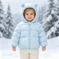 thumbnail image 6 of newwalpole Toddler Baby Boys Girls Winter Coats Jacket Warm Clothes for Kid Thick Ears Hoodie Velvet Snowsuit(Sky Blue,12-18 Months), 6 of 9