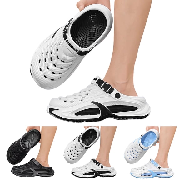 Mens Womens Clogs Fashion Garden Shoes with Arch Support Unisex Slip on Platform Sandals Adjustable Beach Slippers Shoes Blue Size 10