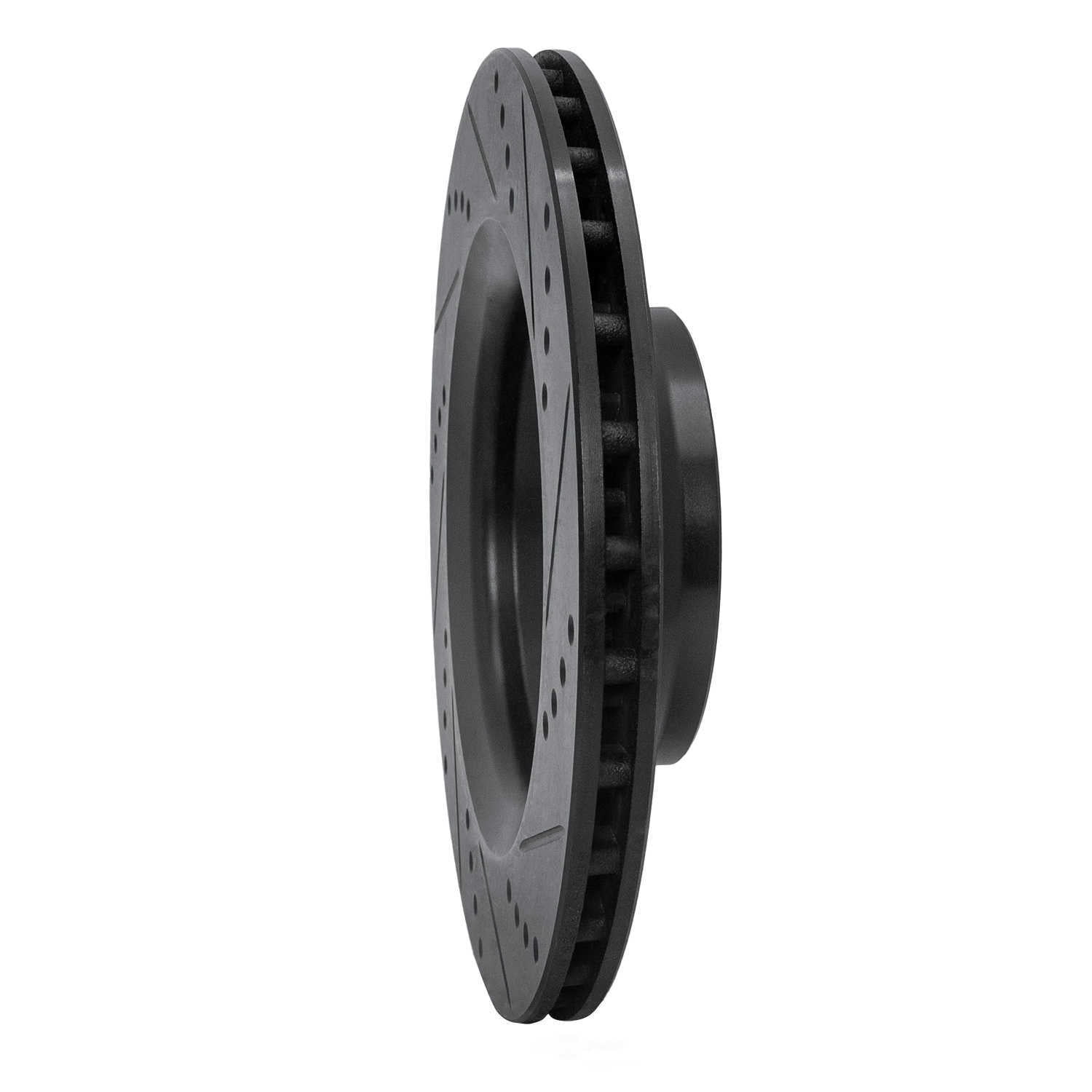 Dynamic Friction Company 633-73055L DFC Brake Rotor - Drilled And Slotted - Black