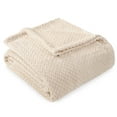 thumbnail image 2 of PAVILIA Soft Fleece Ivory Cream Throw Blanket for Couch, Lightweight Plush Warm Blankets for Bed, Fuzzy Cozy Flannel Blanket Throw for Sofa, Travel, Jacquard Pattern, Ivory/Cream, 50x60 inch, 2 of 7